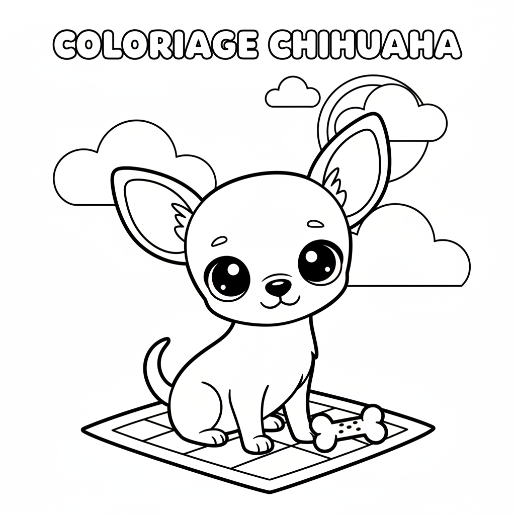 Coloriage Chihuahua Gratuit à Imprimer pour les Enfants