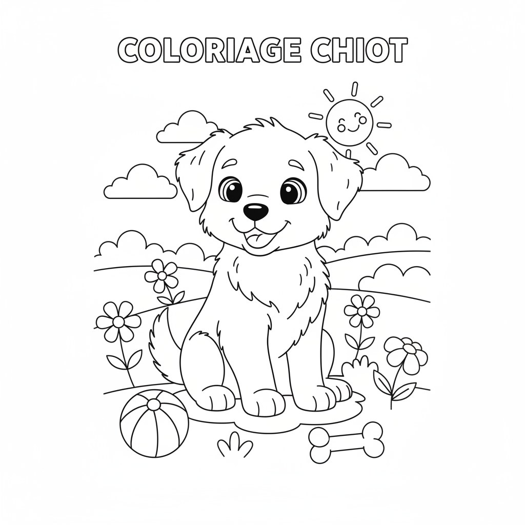 Coloriage coloriage chiot 2