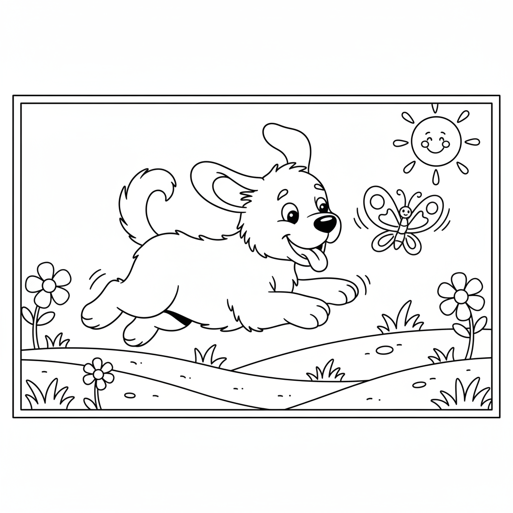 Coloriage coloriage chiot 5