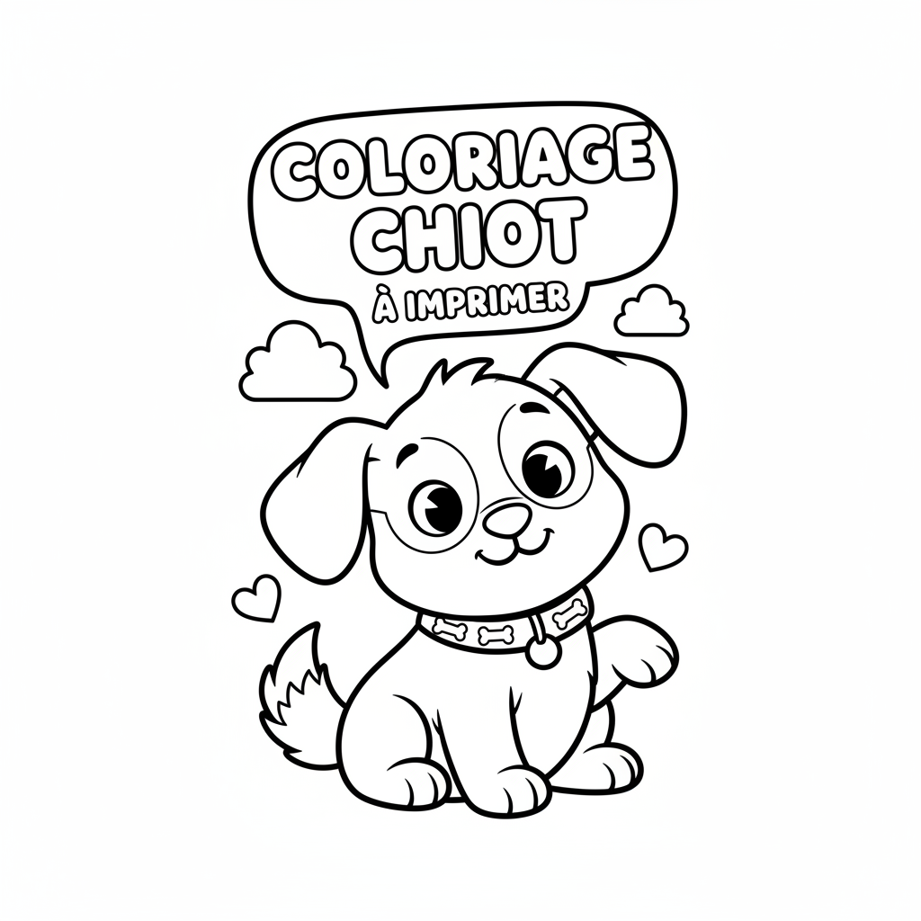 Coloriage coloriage chiot à imprimer