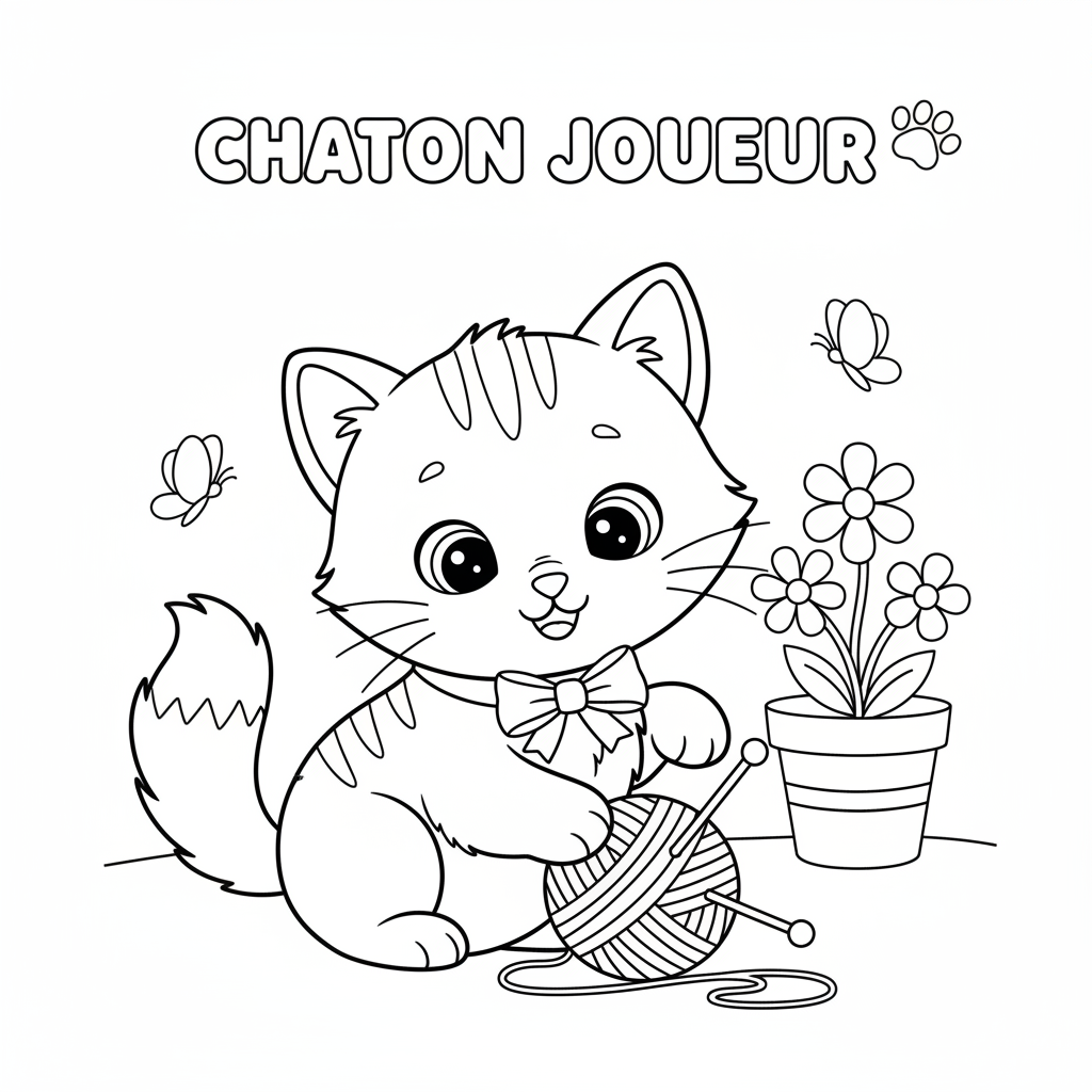 Coloriage coloriage chiot et chaton 2