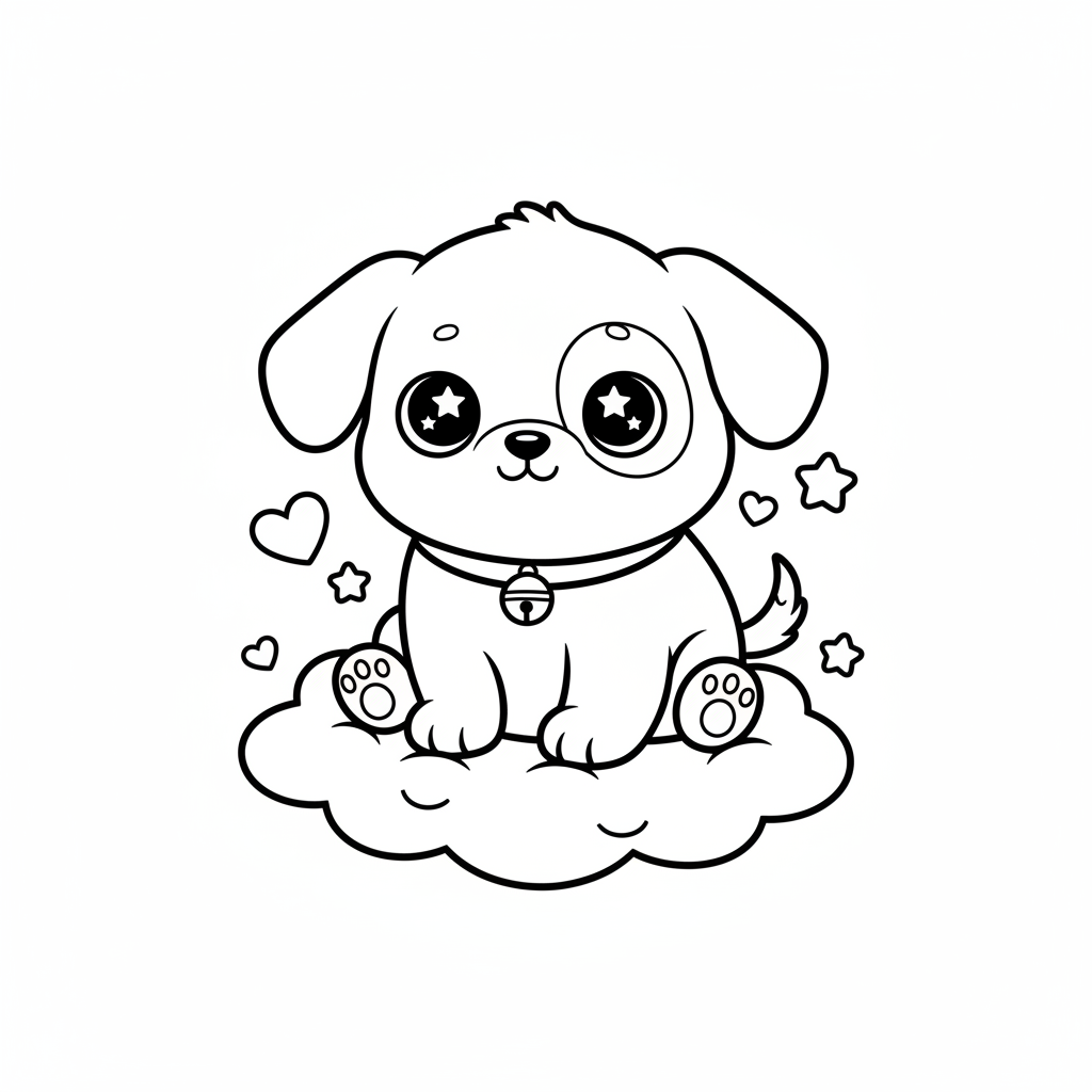 Coloriage coloriage chiot kawaii