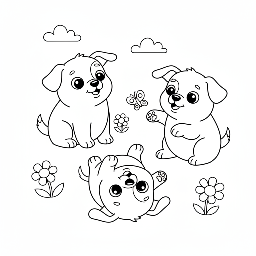 Coloriage coloriage chiots