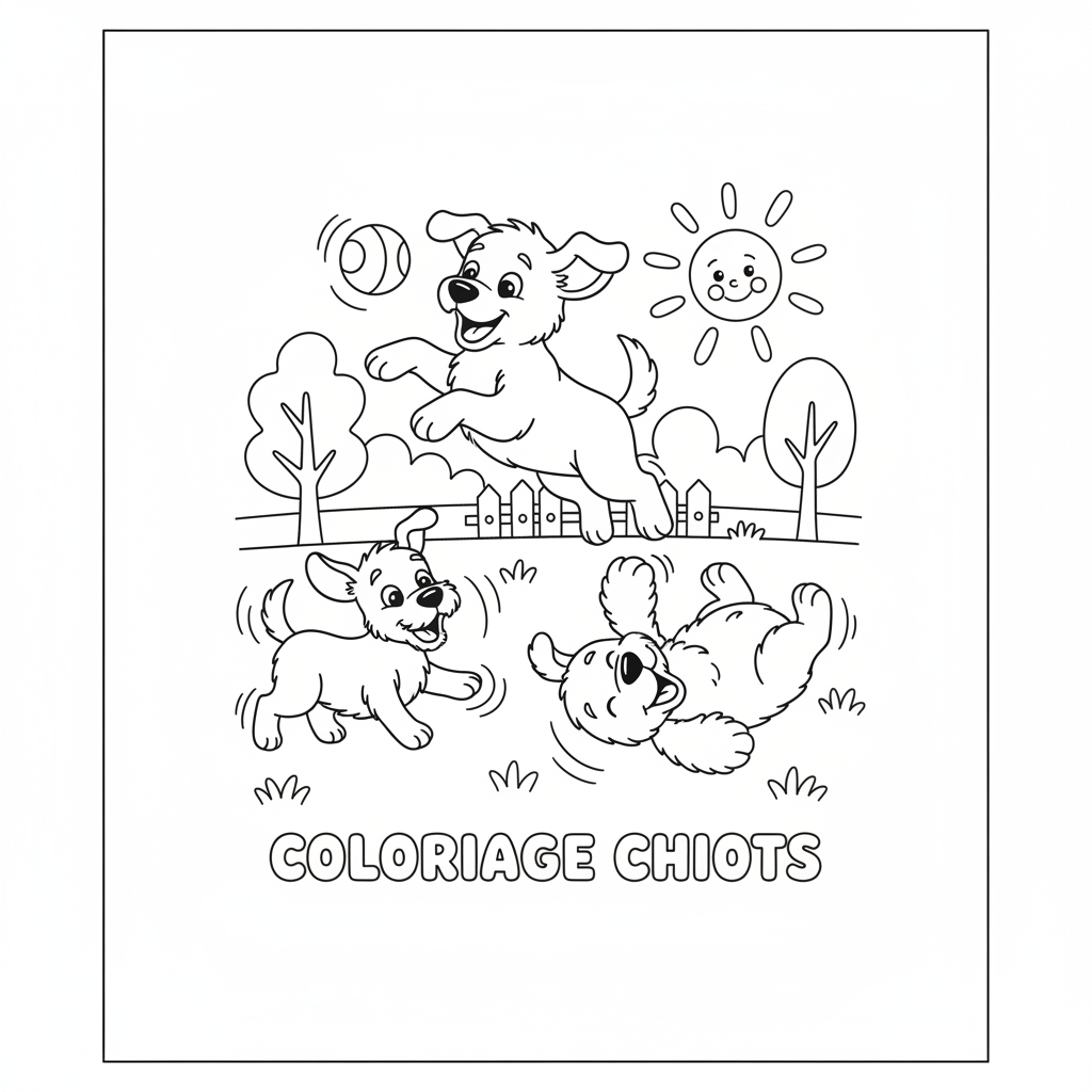 Coloriage coloriage chiots 5