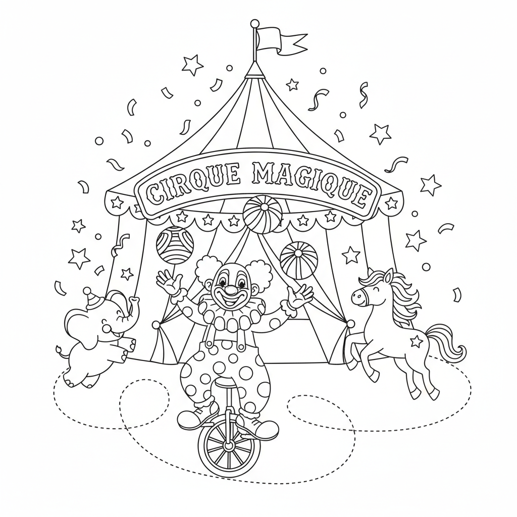 Coloriage coloriage cirque chapiteau 5