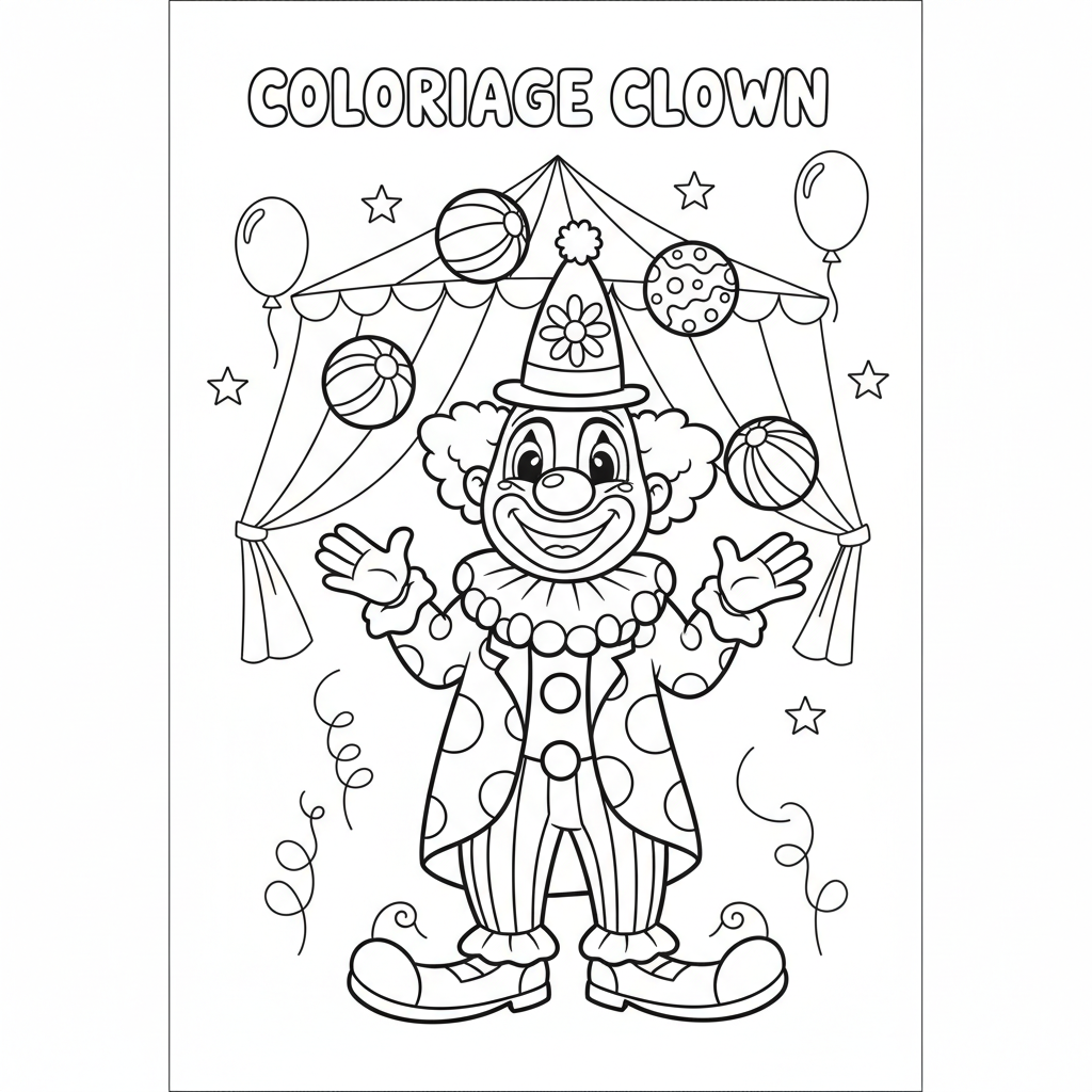 Coloriage coloriage clown à imprimer 2