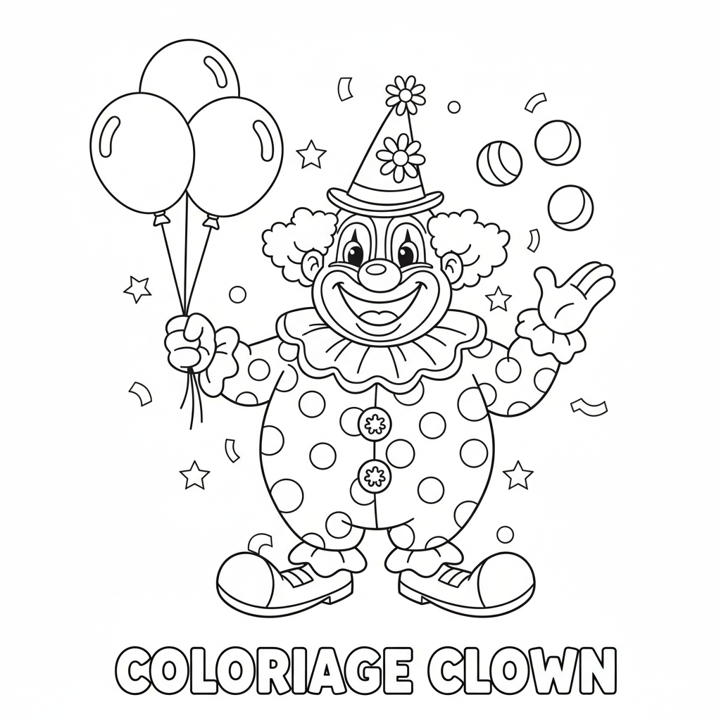 Coloriage coloriage clown maternelle