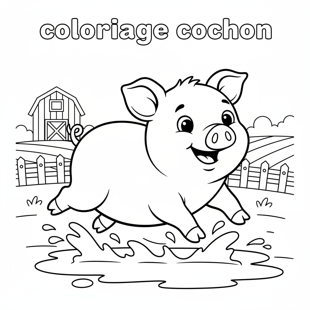 Coloriage coloriage cochon 5