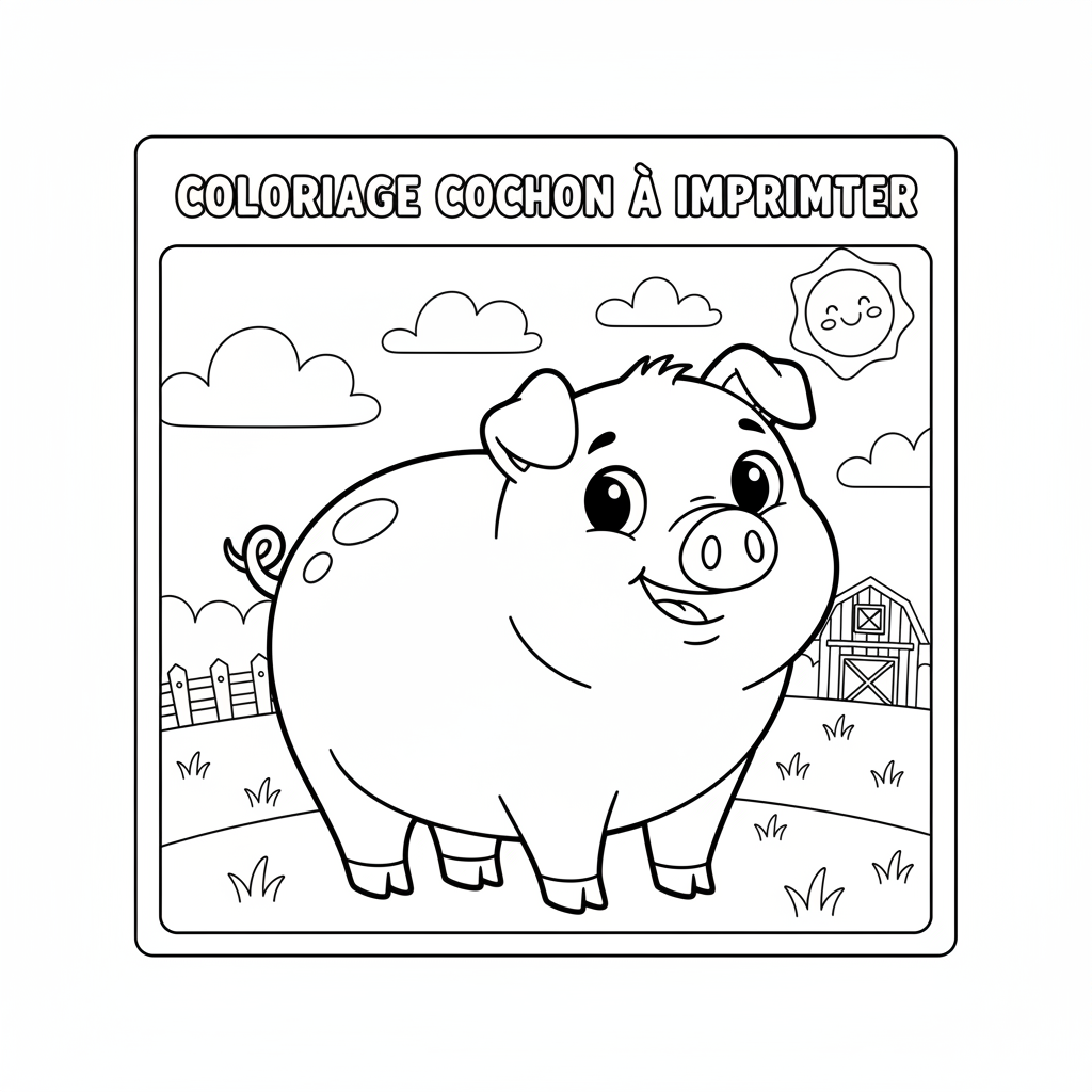Coloriage Cochon à Imprimer Dessins Gratuits pour Enfants