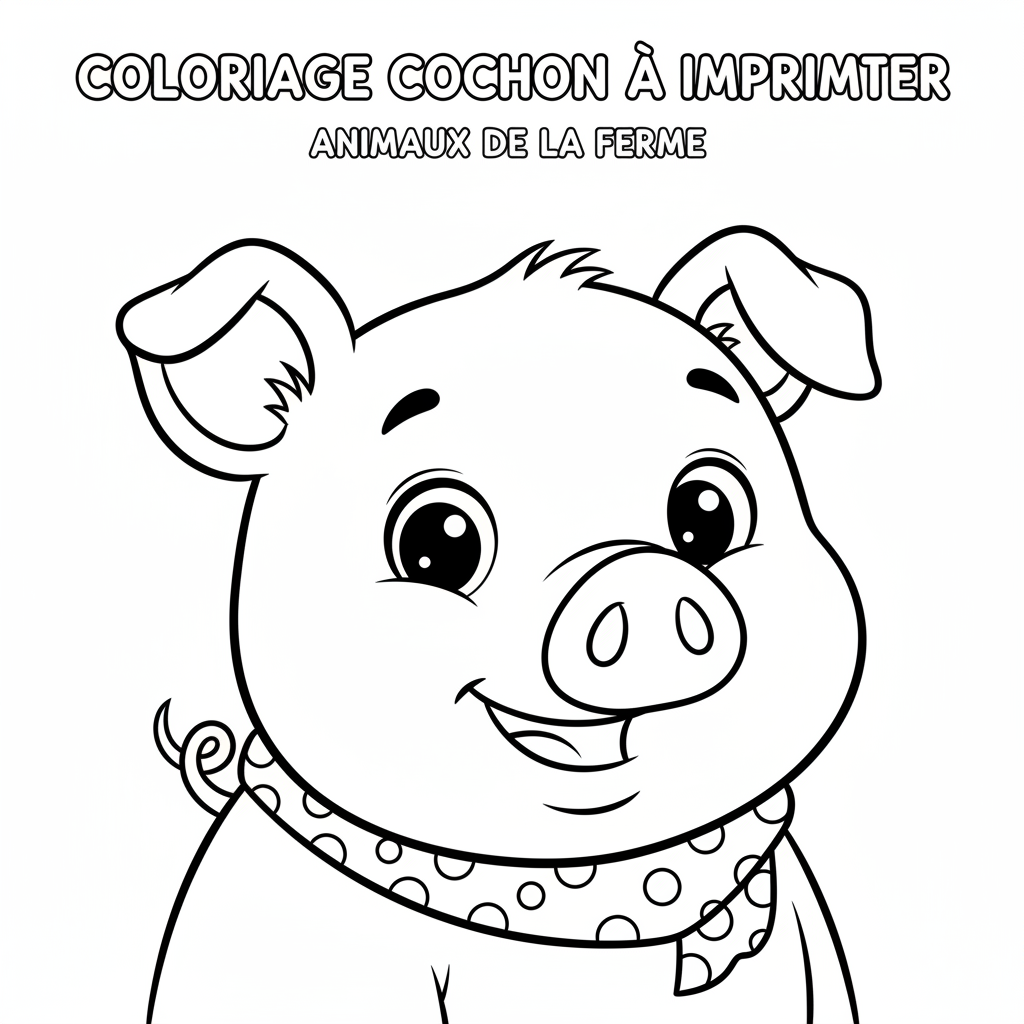 Coloriage coloriage cochon à imprimer 4