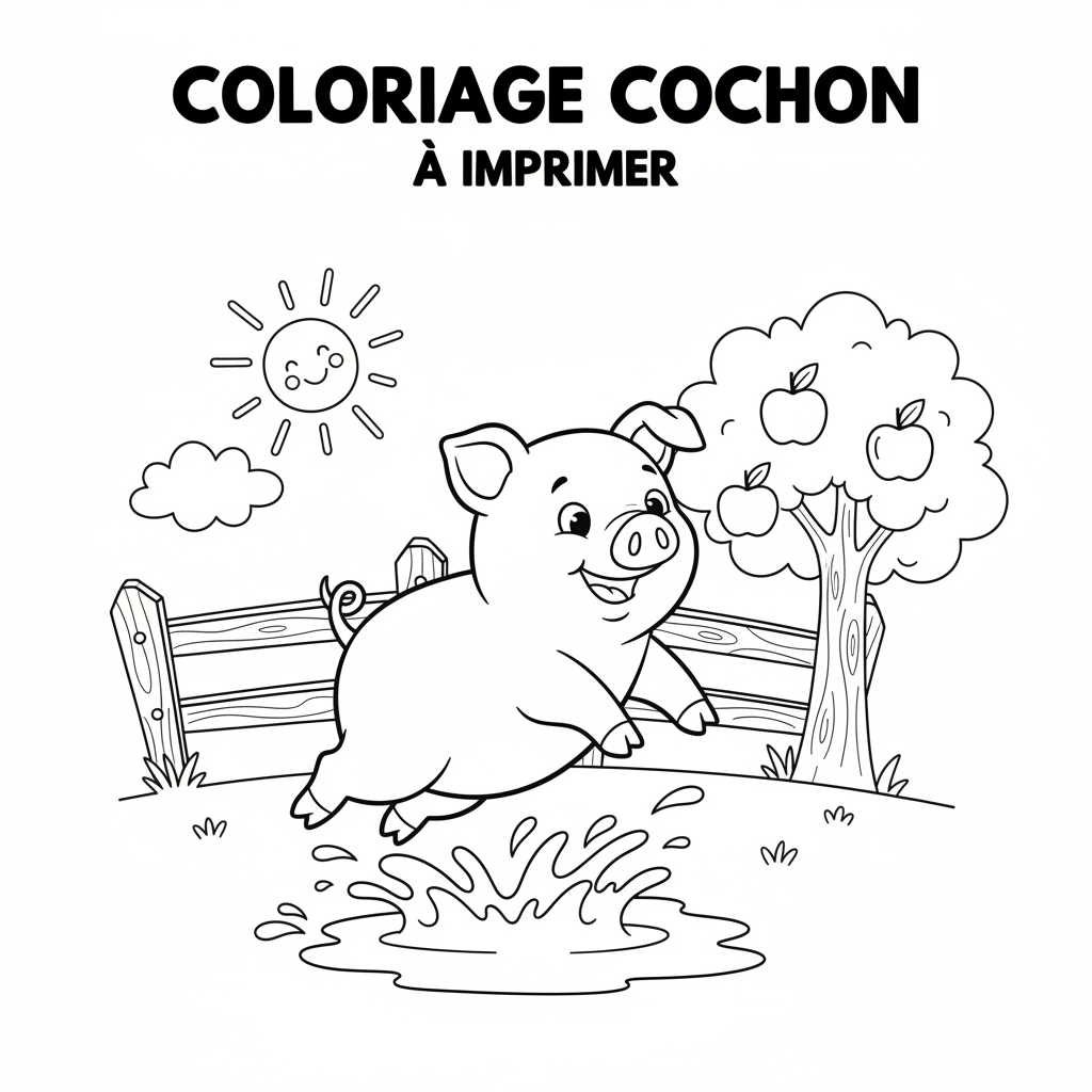 Coloriage coloriage cochon à imprimer 5