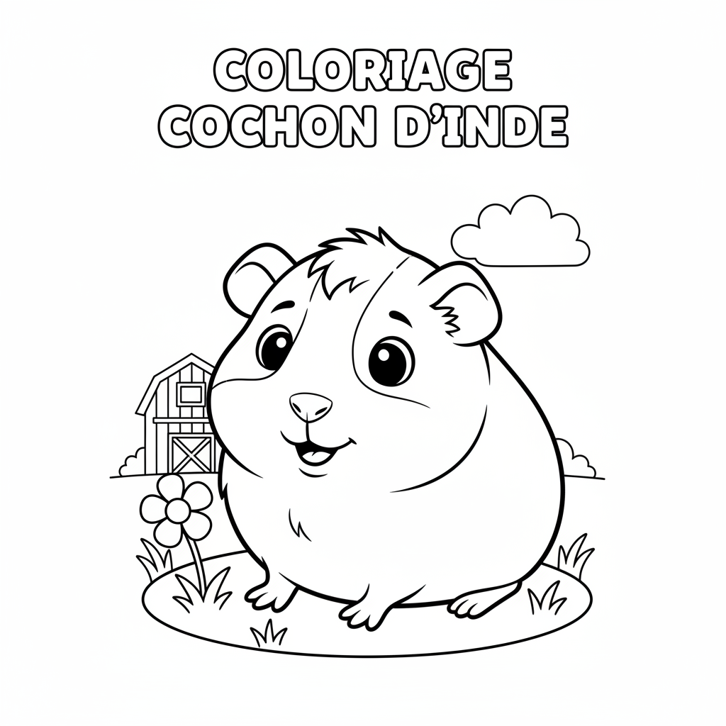 Coloriage Cochon d'Inde Gratuit à Imprimer
