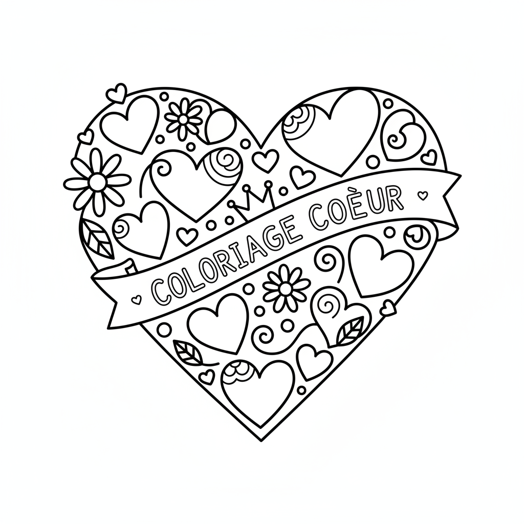 Coloriage coloriage coeur à imprimer 2