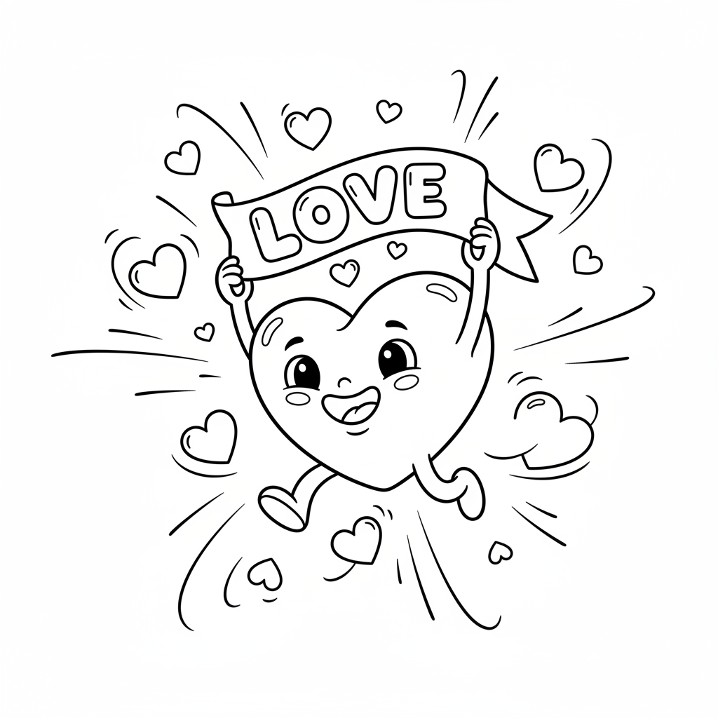 Coloriage coloriage coeur love 5
