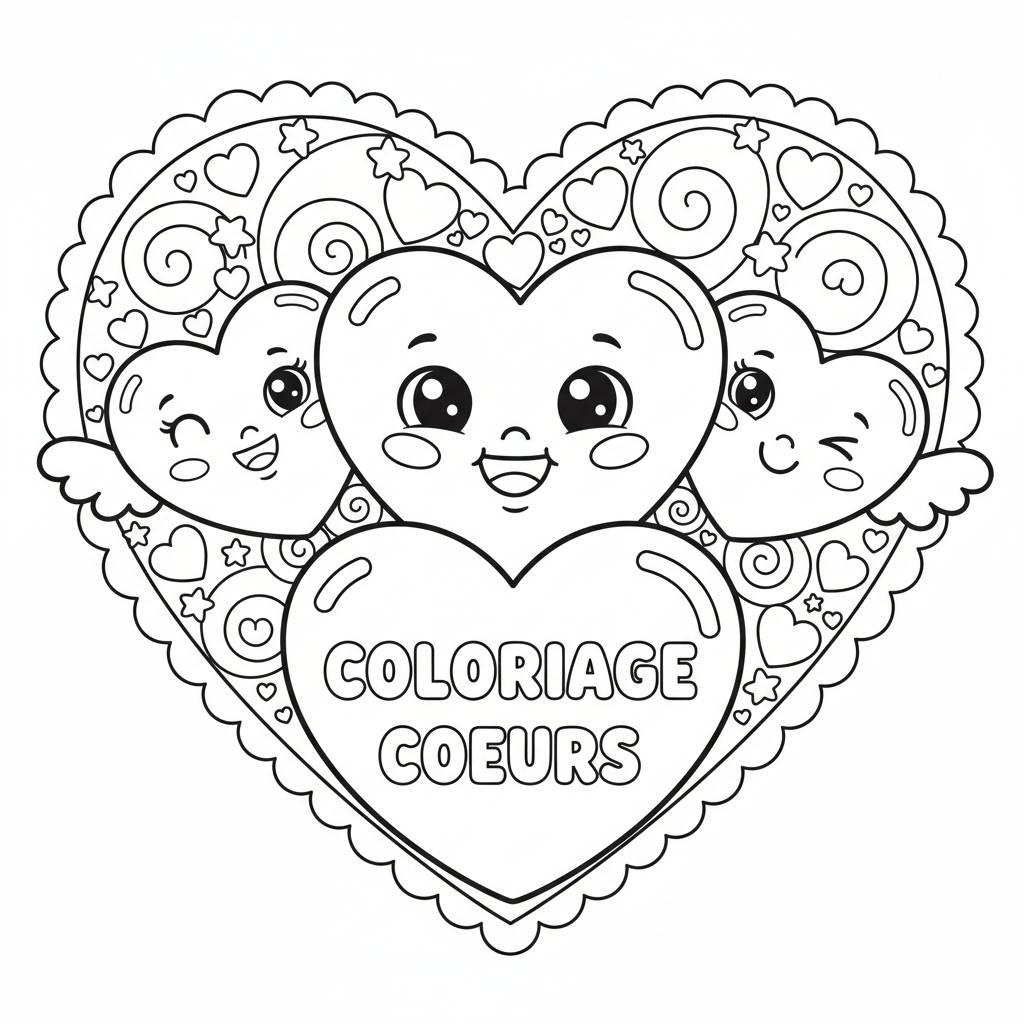 Coloriage coloriage coeurs 4