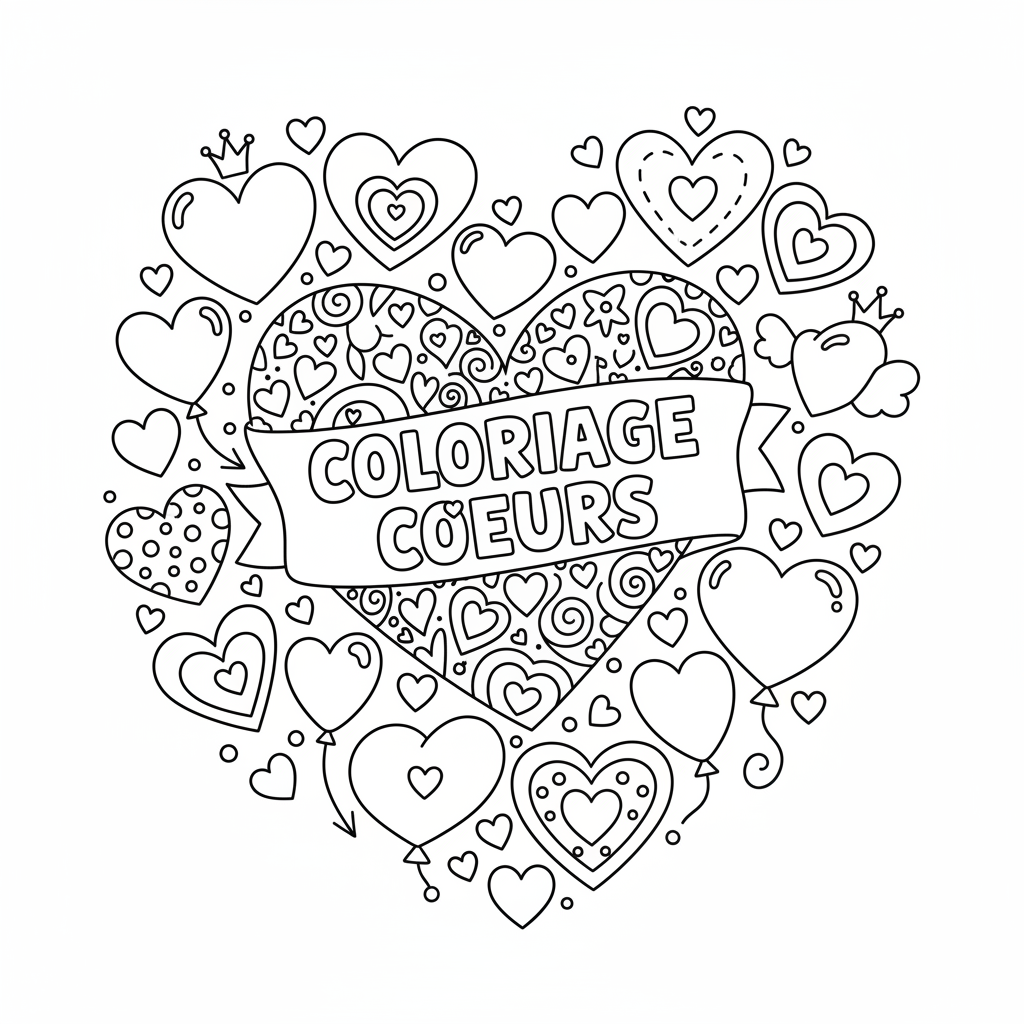Coloriage coloriage coeurs à imprimer 2