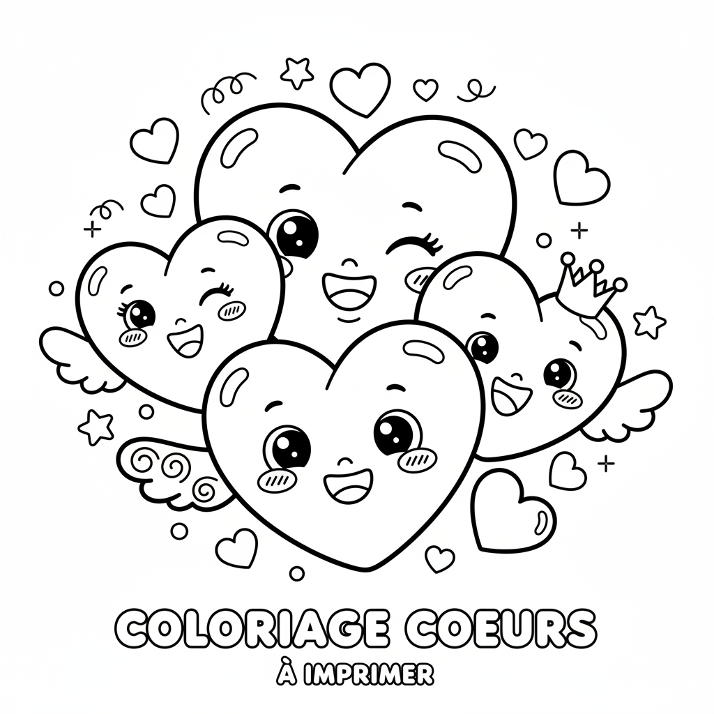 Coloriage coloriage coeurs à imprimer 4