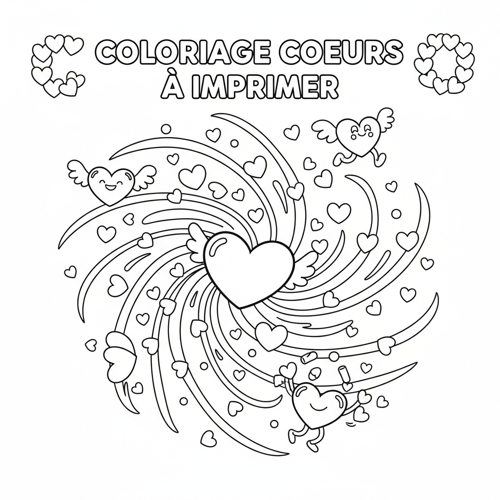 Coloriage coloriage coeurs à imprimer 5