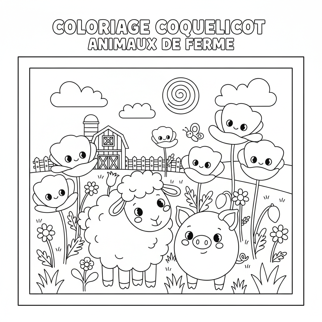 Coloriage coloriage coquelicot 1