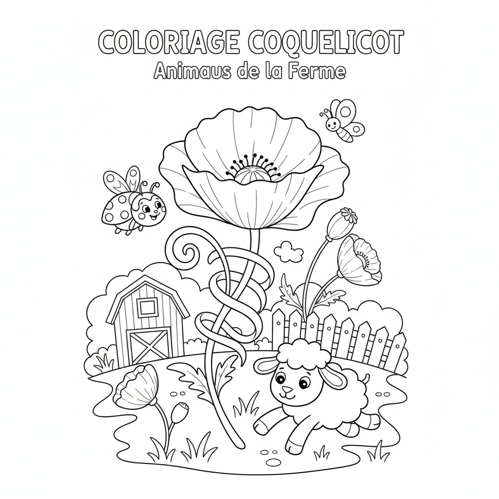 Coloriage coloriage coquelicot 5