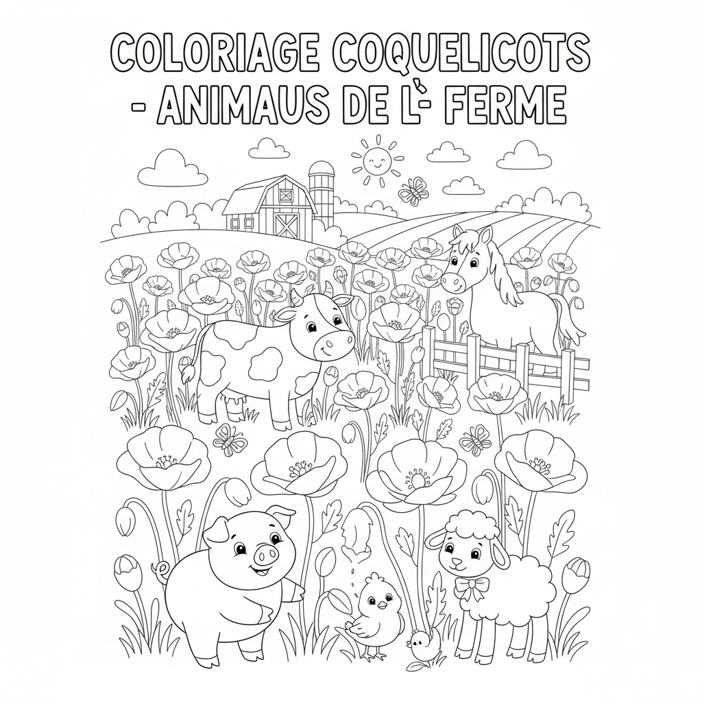 Coloriage coloriage coquelicots 2