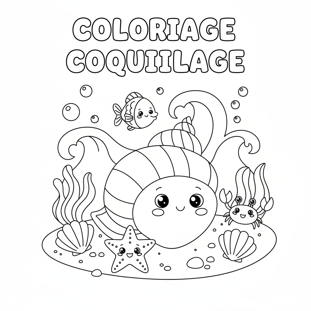 Coloriage coloriage coquillage 3