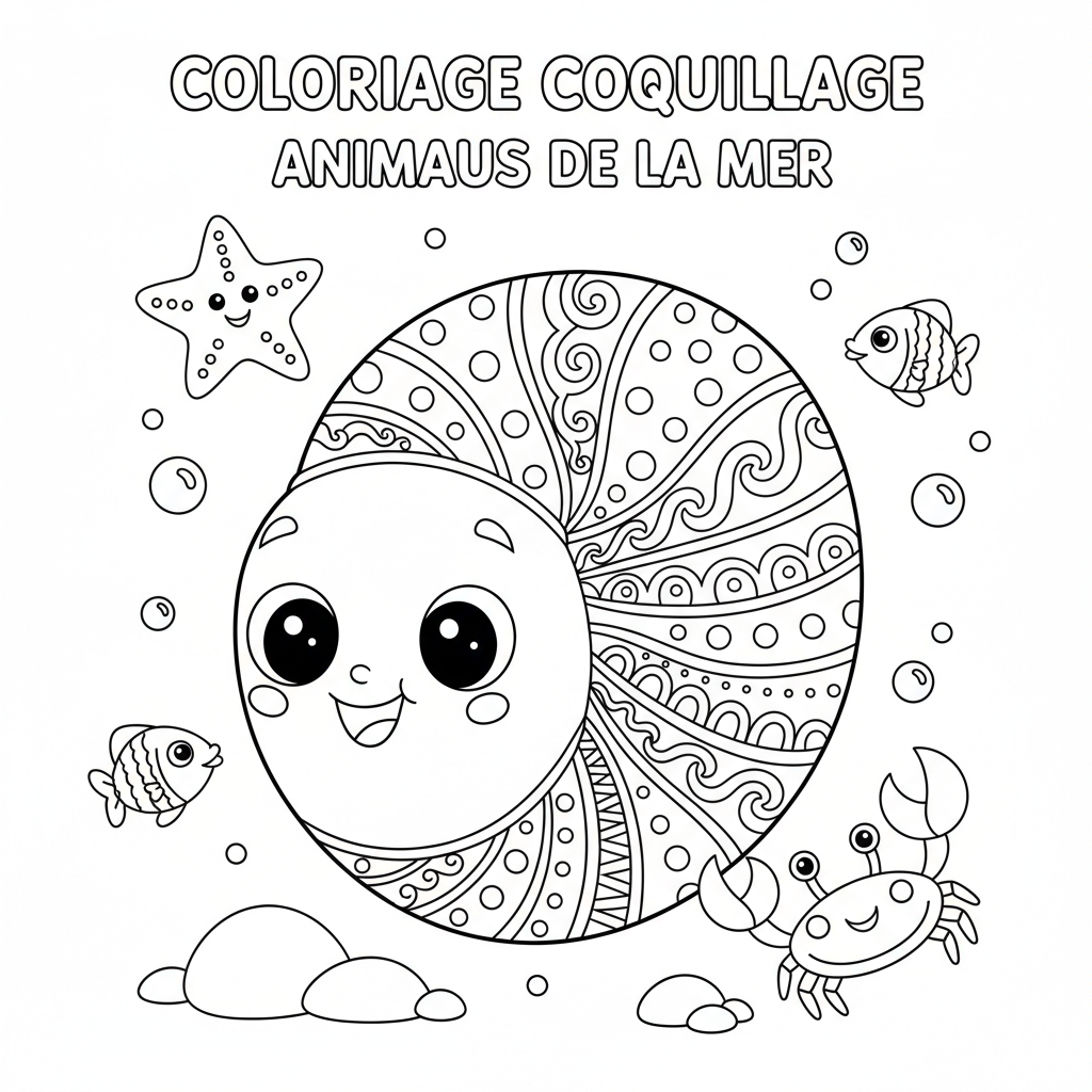 Coloriage coloriage coquillage à imprimer 2