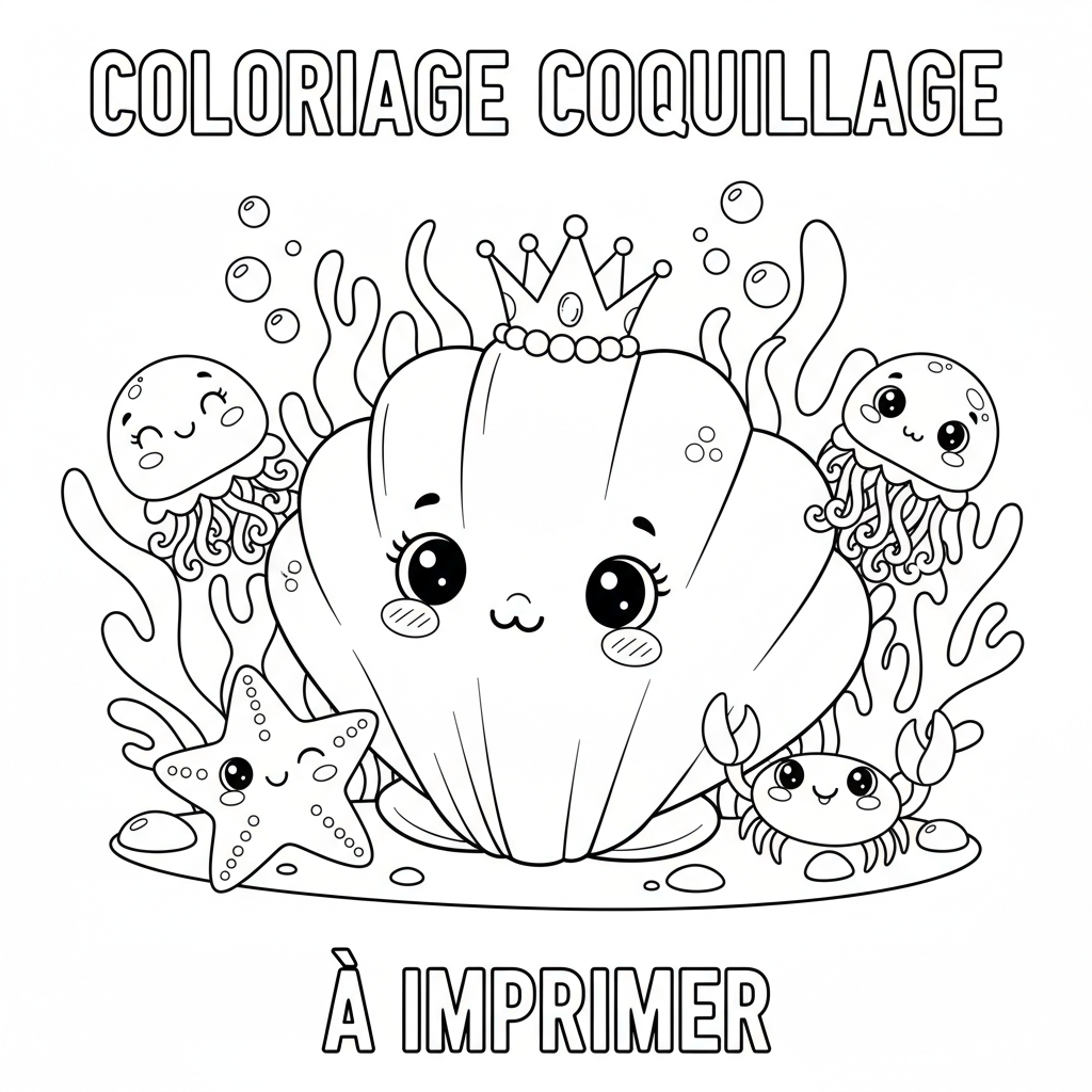 Coloriage coloriage coquillage à imprimer 4