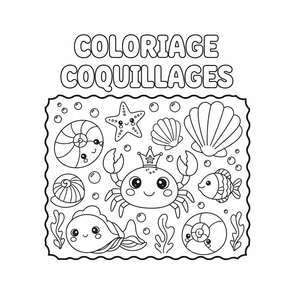 Coloriage coloriage coquillages