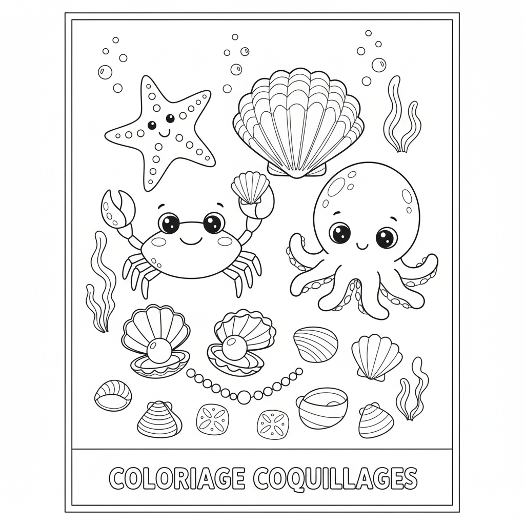 Coloriage coloriage coquillages 2