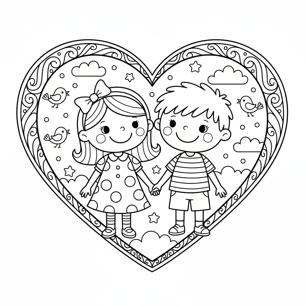 Coloriage coloriage couple amoureux 2