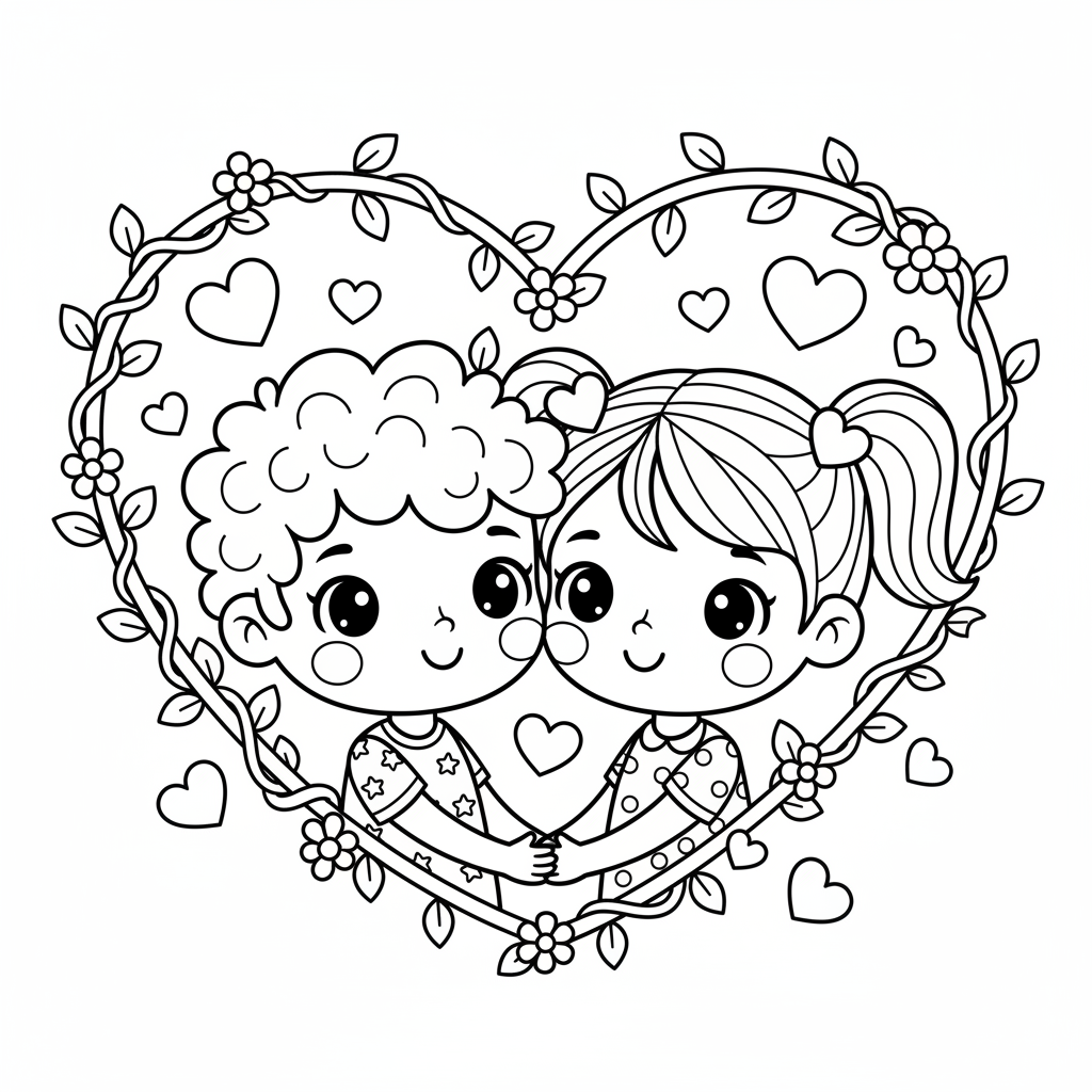Coloriage coloriage couple amoureux 4