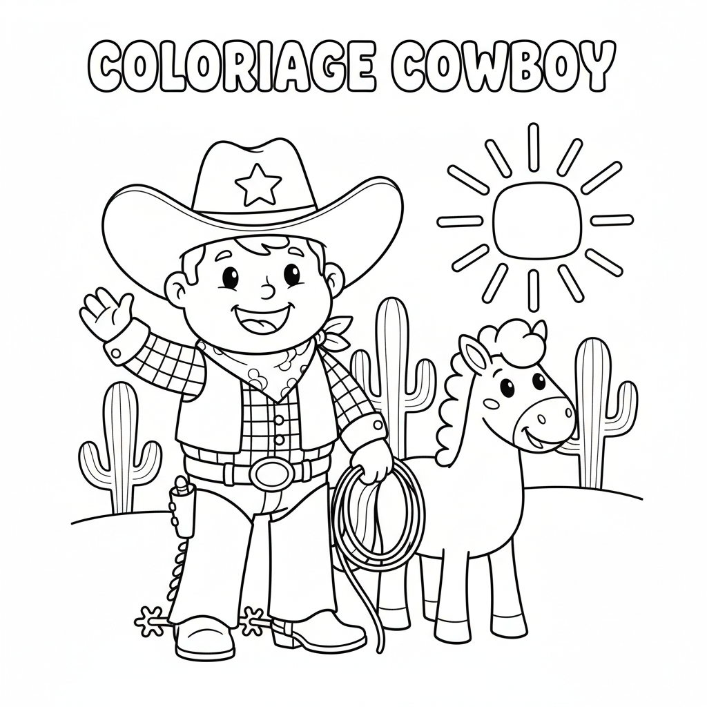 Coloriage coloriage cowboy