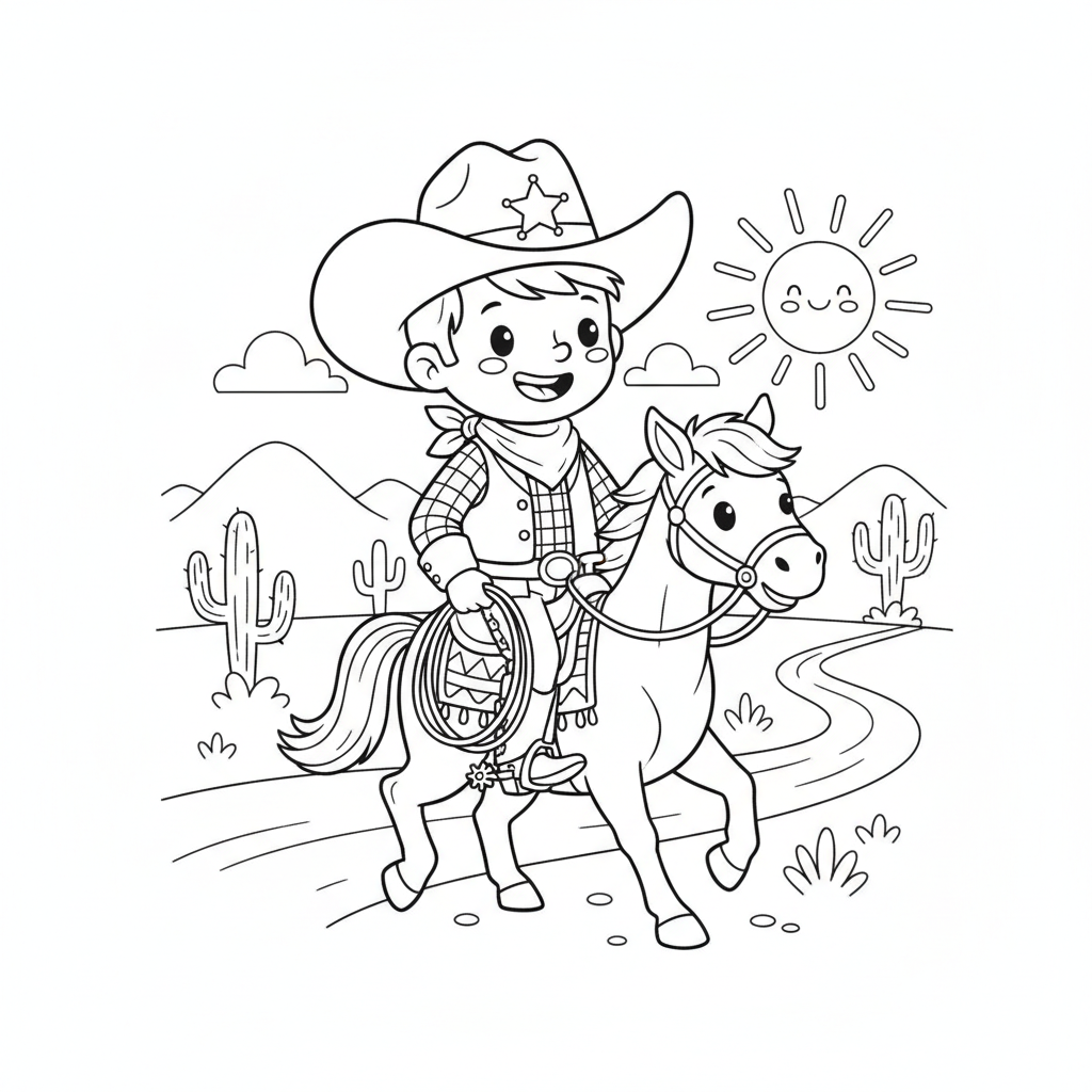 Coloriage coloriage cowboy 3