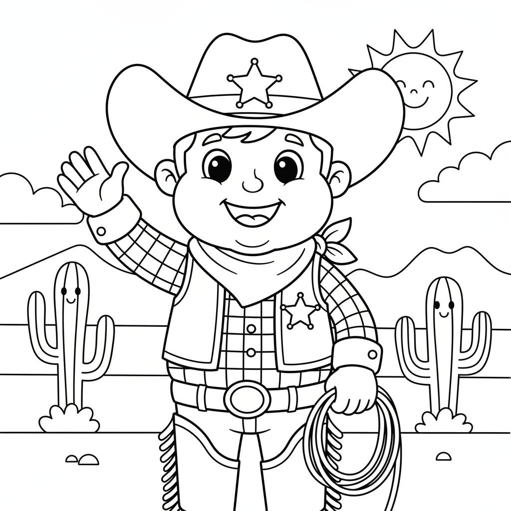 Coloriage coloriage cowboy 4