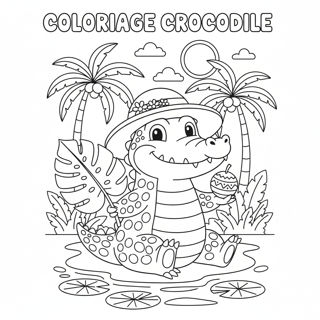 Coloriage coloriage crocodile 2