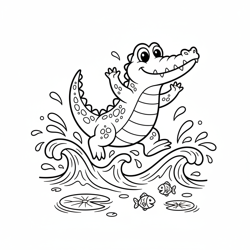 Coloriage coloriage crocodile 5