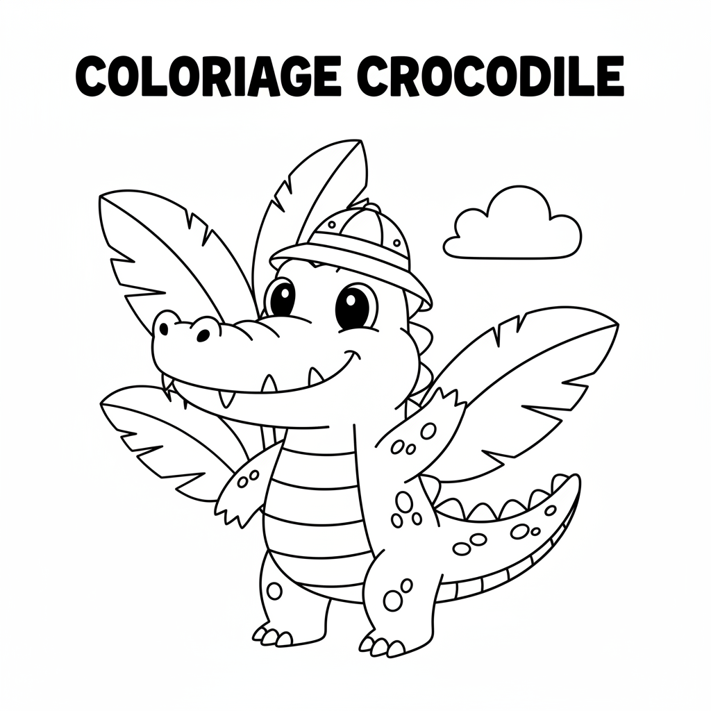 Coloriage coloriage crocodile à imprimer 1