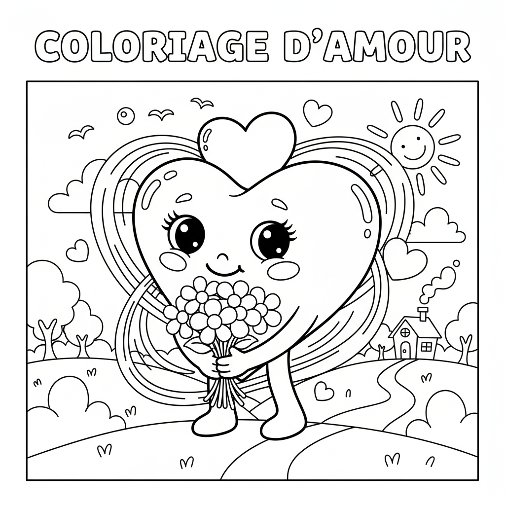 Coloriage coloriage d amour 3