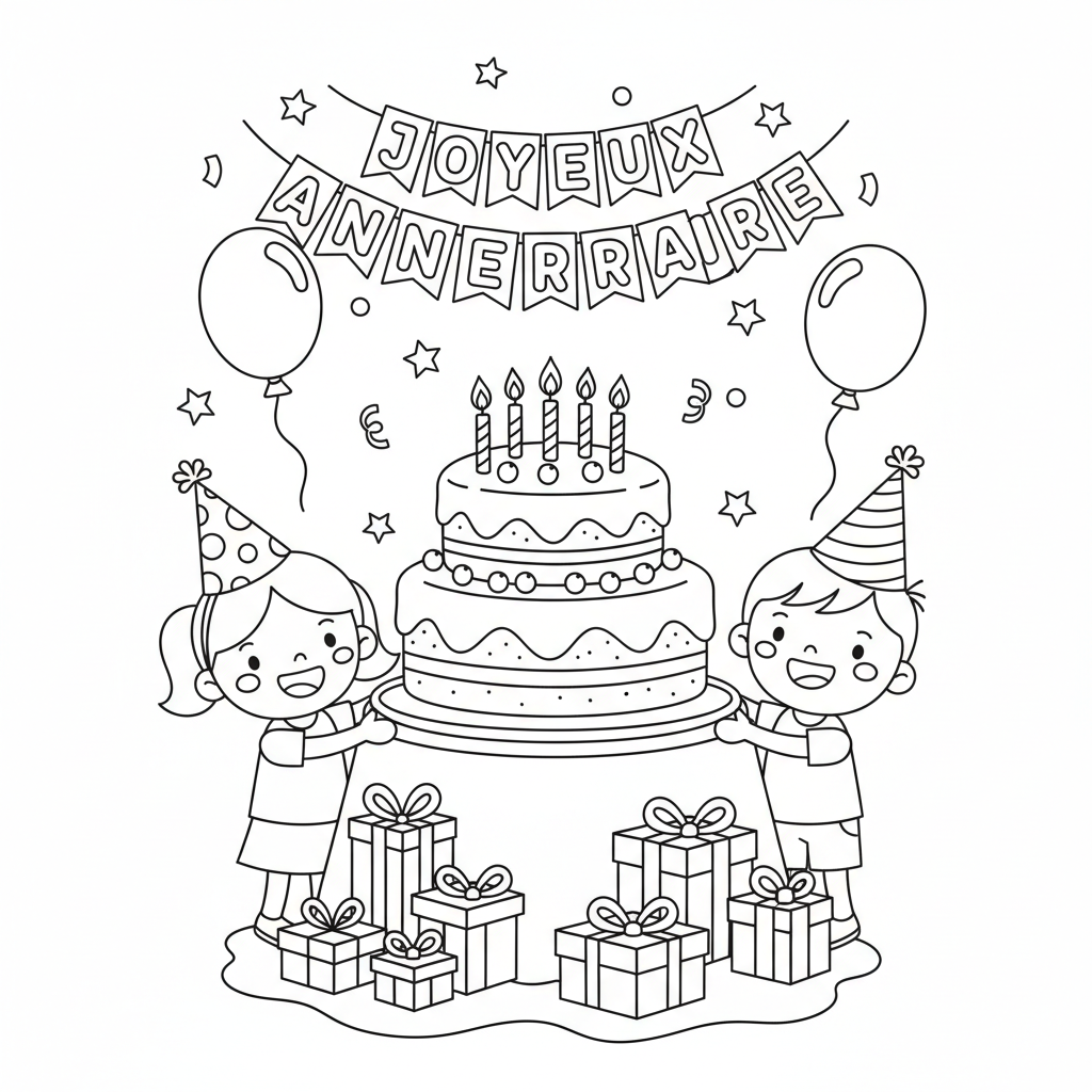 Coloriage coloriage d anniversaire 2
