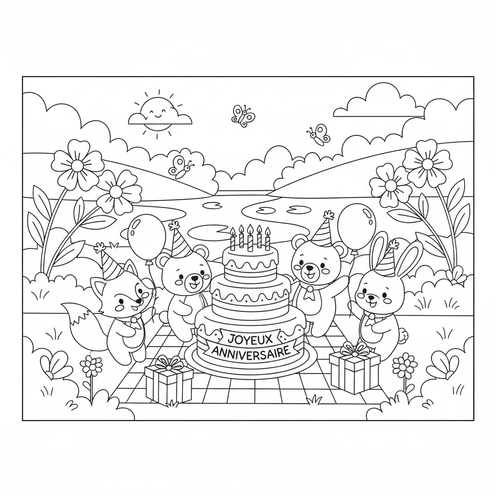 Coloriage coloriage d anniversaire 3
