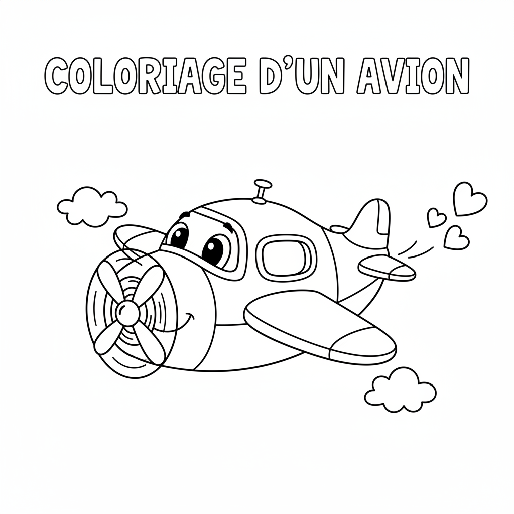 Coloriage Coloriage D Un Avion Gratuit à Imprimer