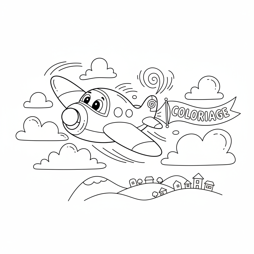 Coloriage coloriage d un avion 5