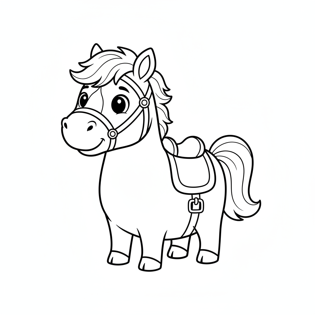 Coloriage Coloriage D Un Cheval Gratuit à Imprimer