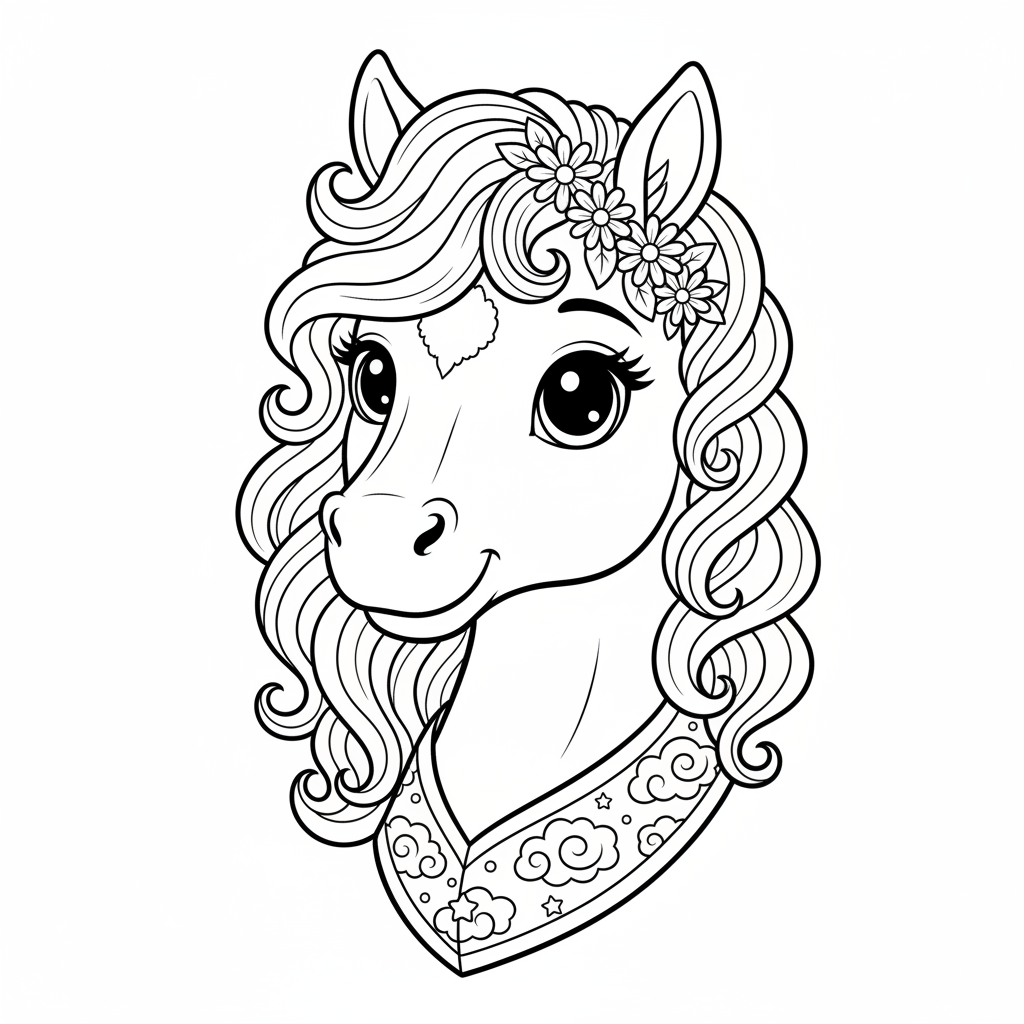 Coloriage coloriage d un cheval 4