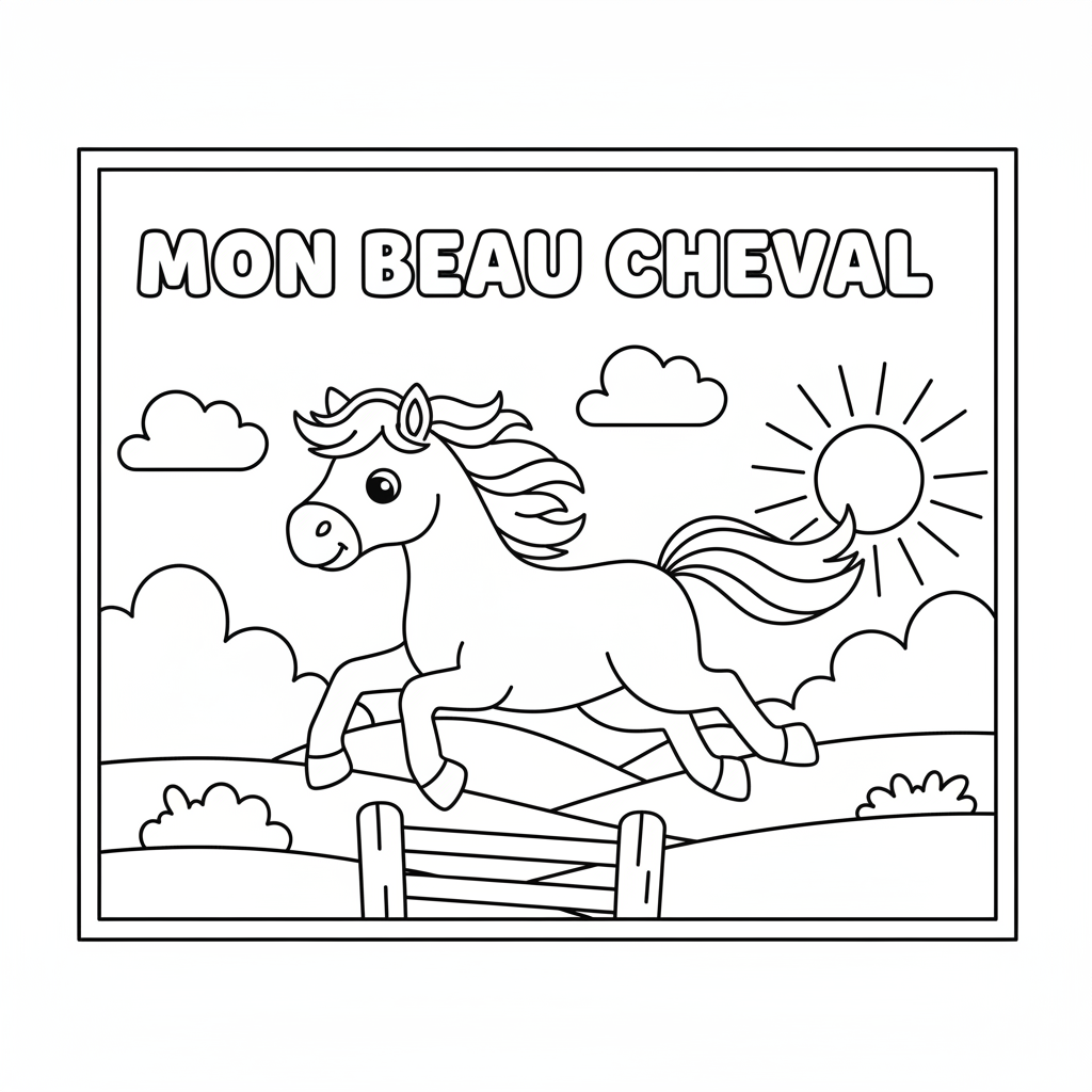 Coloriage coloriage d un cheval 5