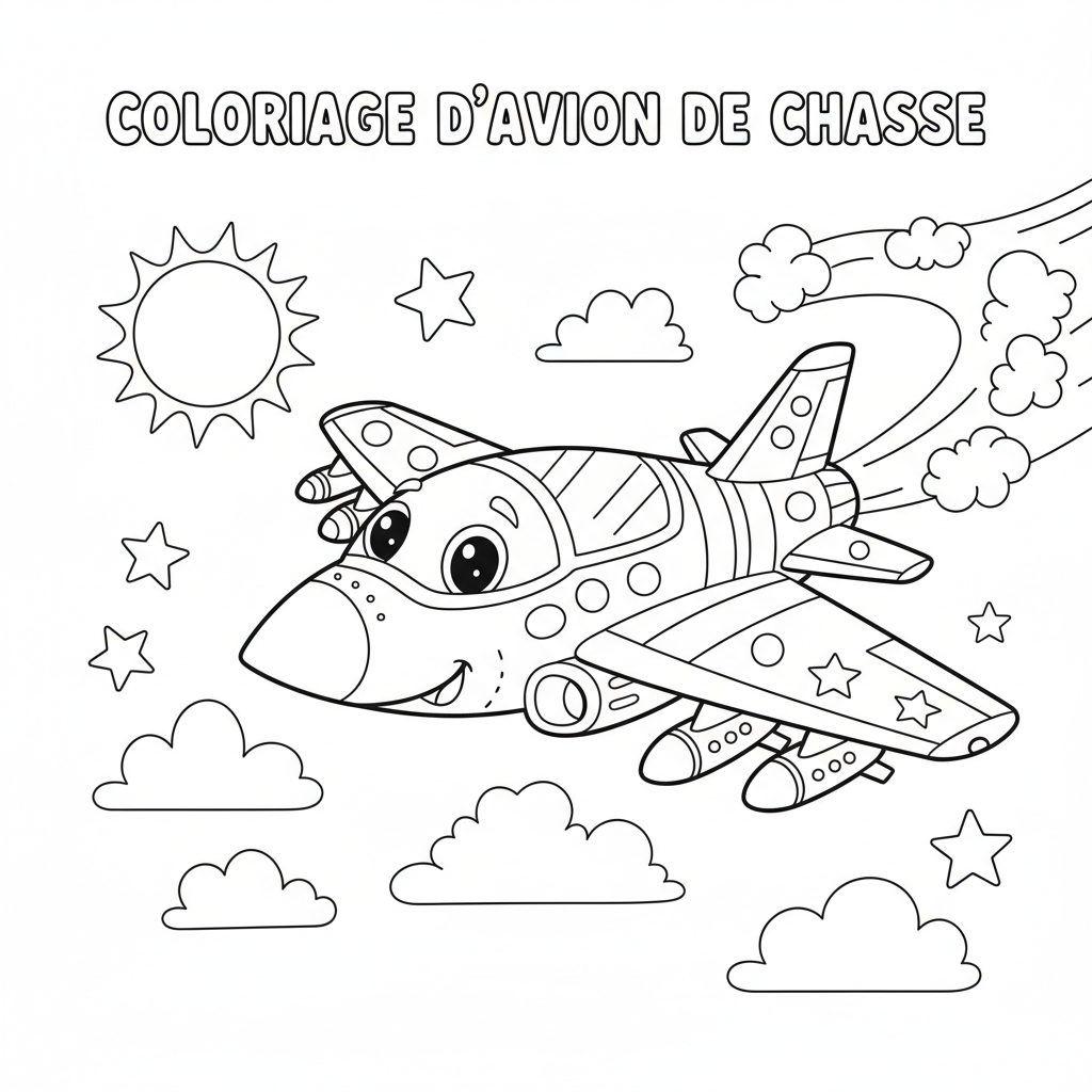 Coloriage coloriage de avion de chasse 2