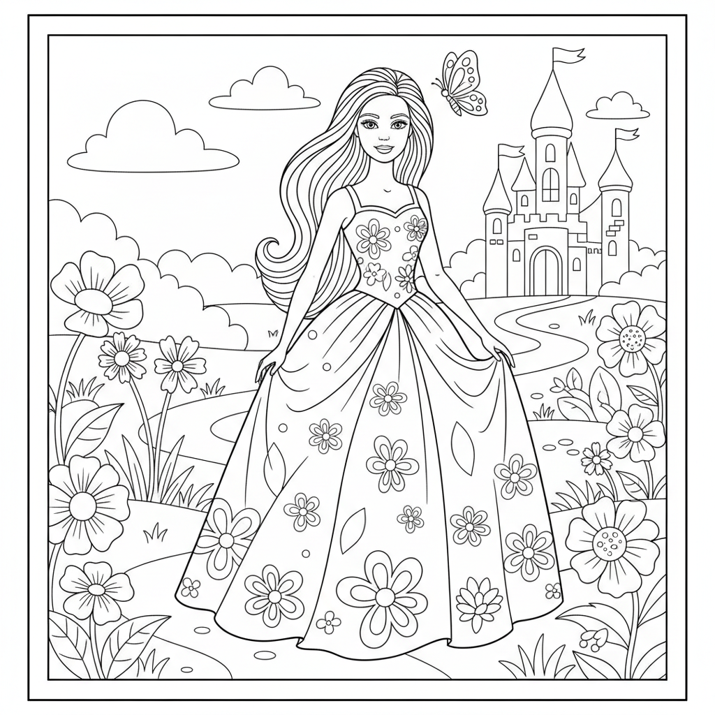 Coloriage coloriage de barbie 3