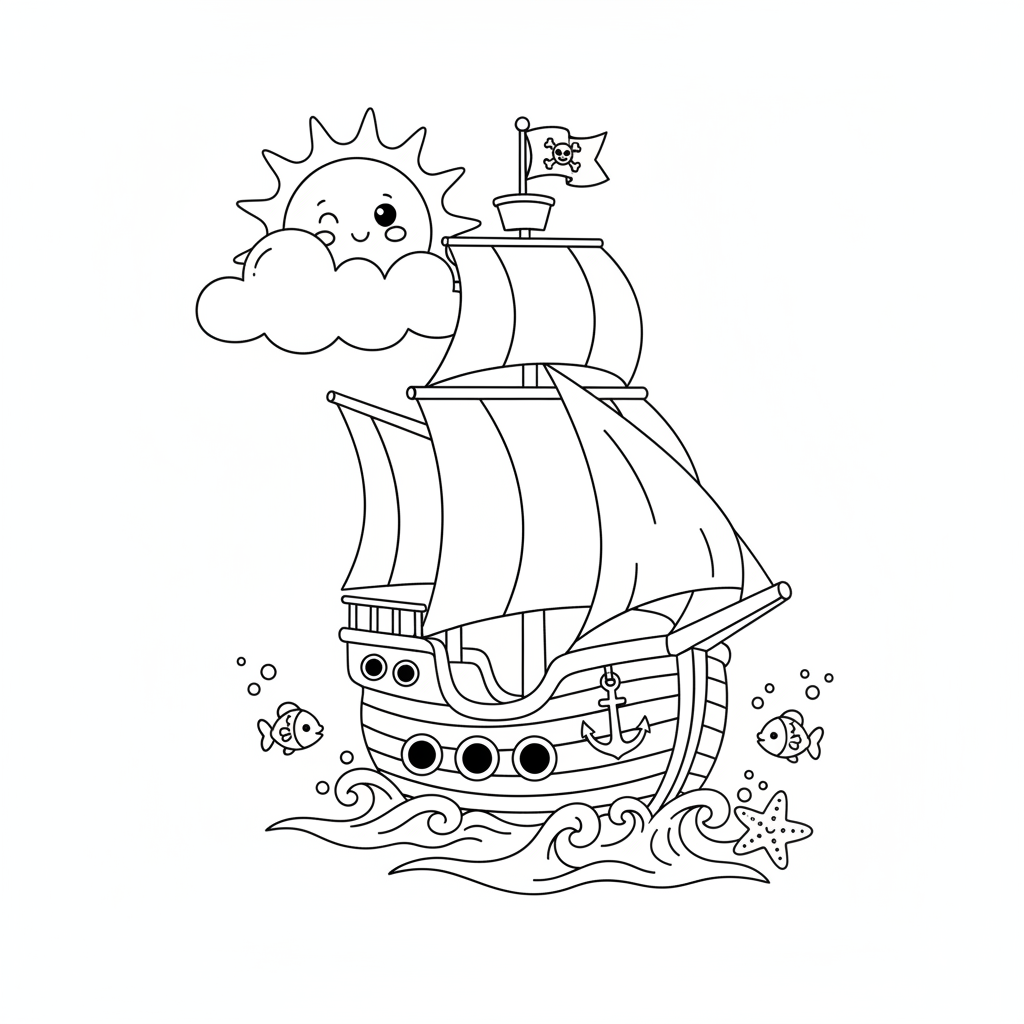 Coloriage coloriage de bateau 2