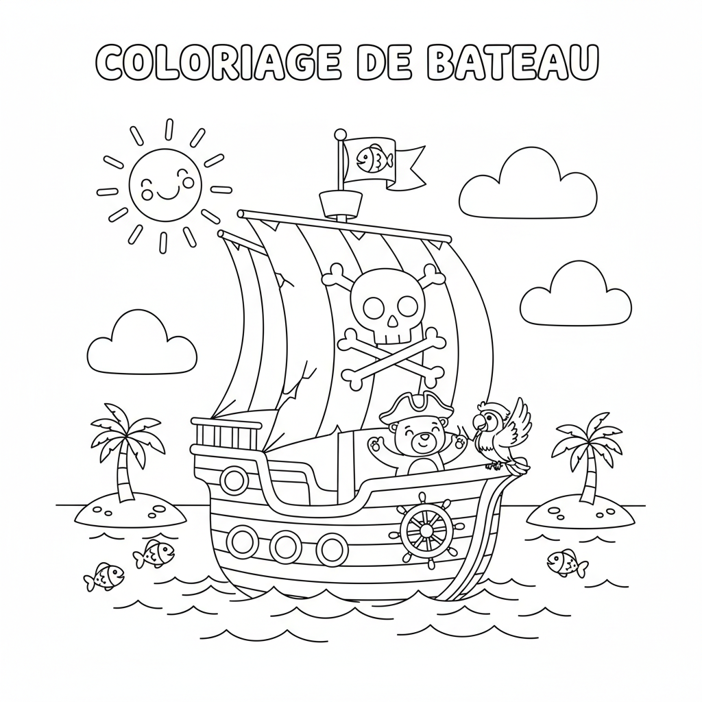 Coloriage coloriage de bateau 3